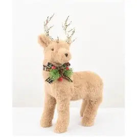 Enchante Festive Fur Small Standing Reindeer - Christmas