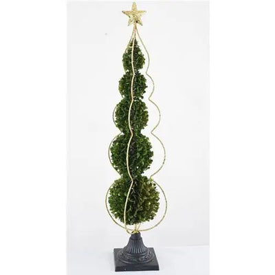 Enchante Gilded Ball Topiary Tree On Stand 80cm - Christmas