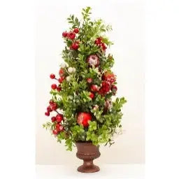 Enchante Gilded Glitter Boxwood Potted Tree 55cm - Christmas