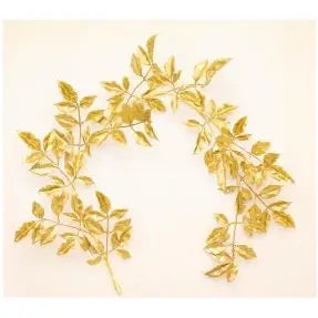 Enchante Gold Glitter Leaf Garland 115cm - Christmas