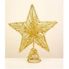 Enchante Gold Glitter Star Tree Topper - 25cm - Christmas
