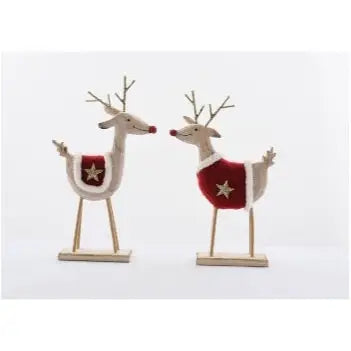 Enchante Merry Standing Wooden Reindeer 2 Assorted (1 SENT)