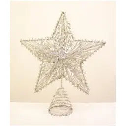 Enchante Silver Glitter Star Tree Topper - 25cm - Christmas