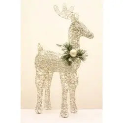 Enchante Silver Sparkle Reindeer With Lights 60cm -