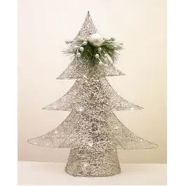 Enchante Silver Sparkle Tree With Lights 60cm - Christmas