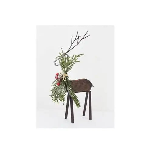 Enchante Twinkle Small Metal & Wooden Reindeer - Christmas