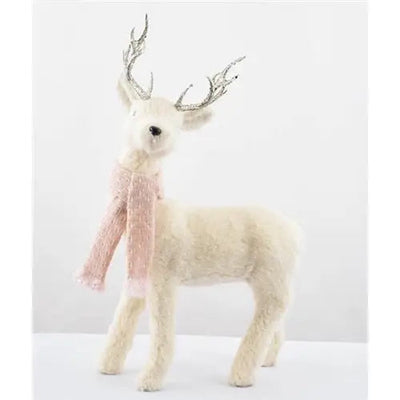 Enchante Winter Blush Large Fur Reindeer - Christmas