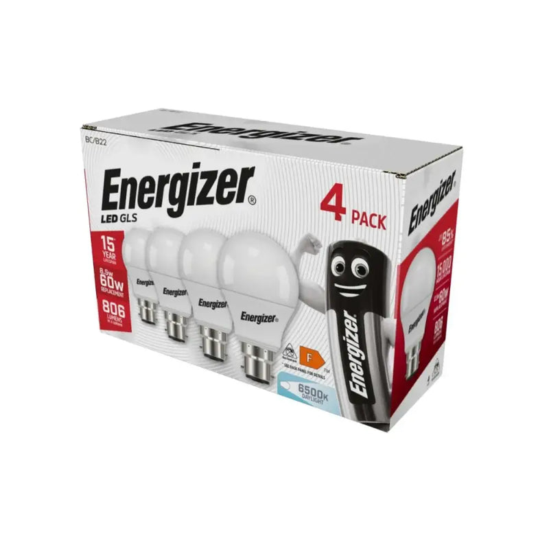 Energizer Bc / B22 Led Gls 8.2W = 60W Daylight Bulb 4Pk