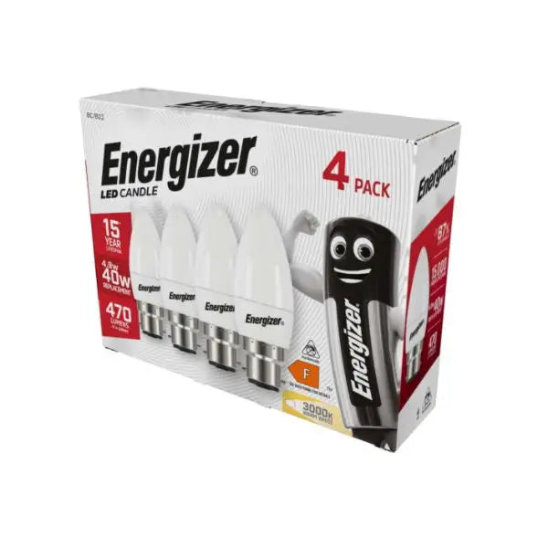 Energizer LED Candle B22 (BC) 470lm 4.9W 3,000K (Warm