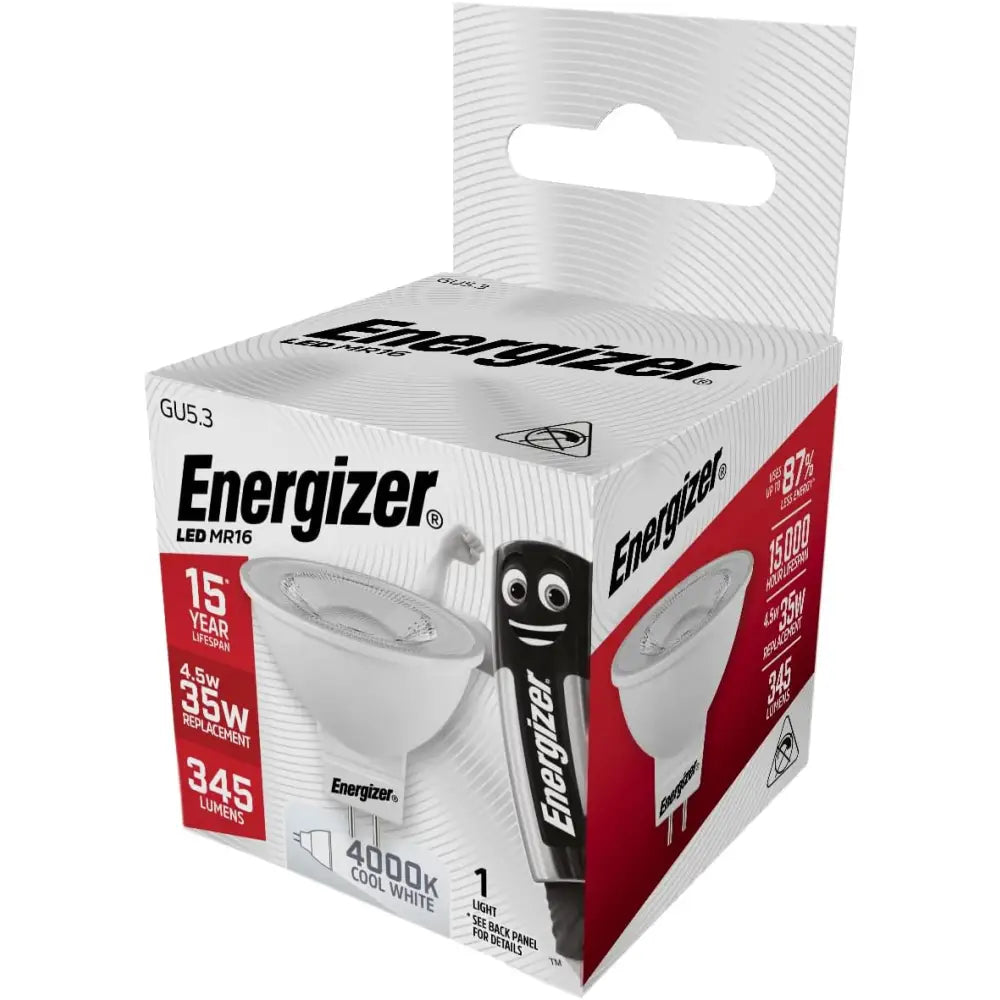 Energizer LED MR16 4.9W = 50W Cool White Bulb GU5.3 - Bulb