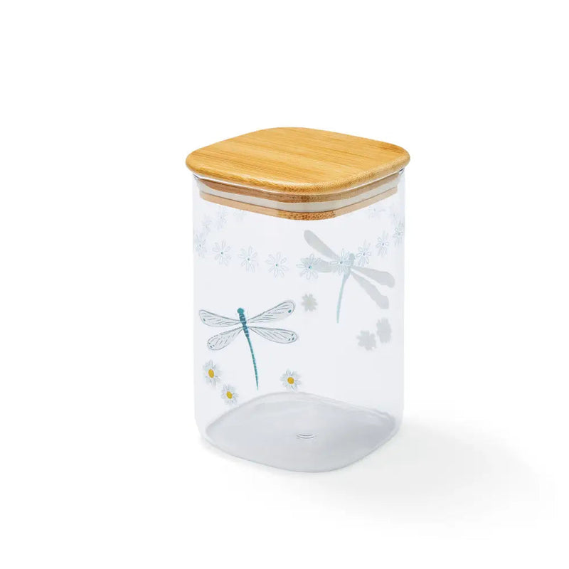 English Meadow - 1.0Lt Glass Jar Push Bamboo Lid -