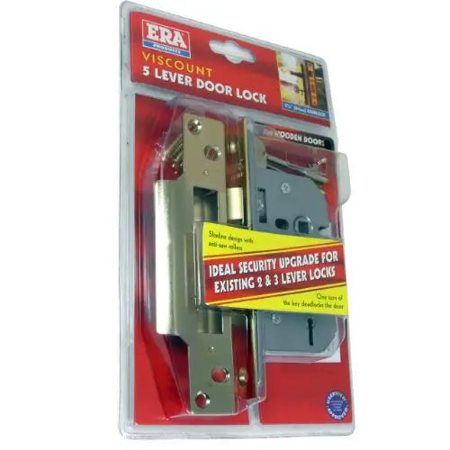 ERA Viscount 5 Lever Door Lock Brass Effect 64mm / 2.5 Inch