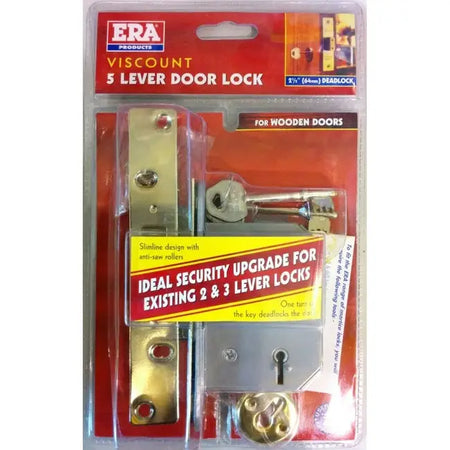 ERA Viscount 5 Lever Door Lock Deadlock For Wooden Doors