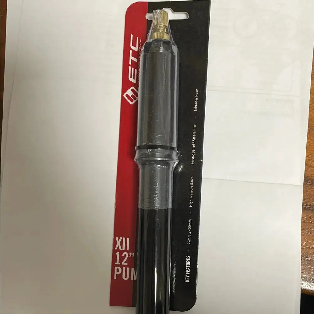 ETC XII 12 Inch Bicycle Pump - Schrader & Presta Valve