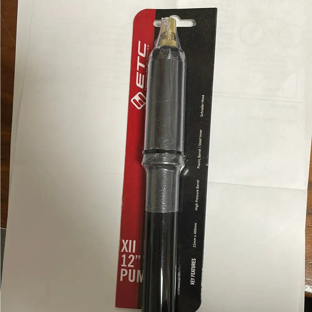 ETC XII 12 Inch Bicycle Pump - Schrader & Presta Valve