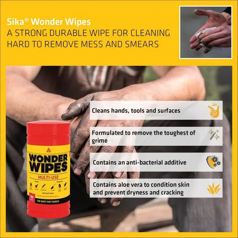 EverBuild Multi-Use Wonder Wipes - 100 Wipes - DIY Tools &