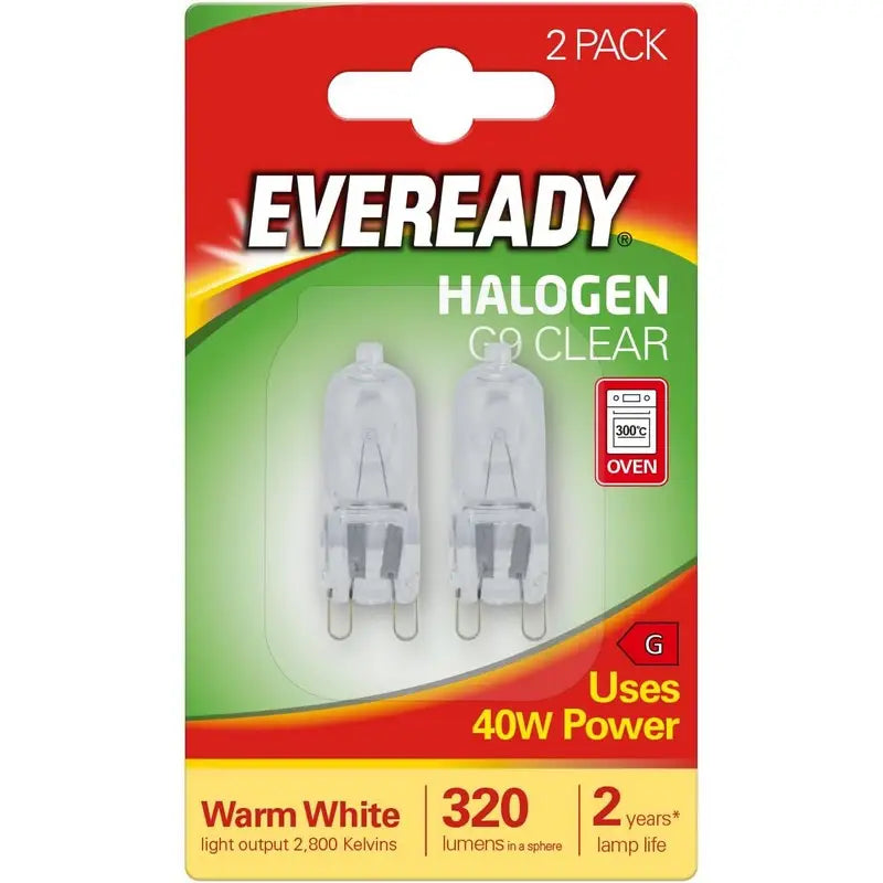 Eveready G9 Capsule Clear BL2 - 40W - 2 Pack - Bulbs >>