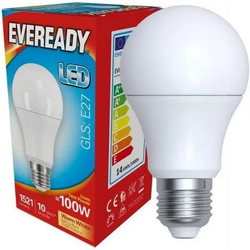 Eveready LED GLS / E27 13.5W = 100W Warm White Bulb S13628 -