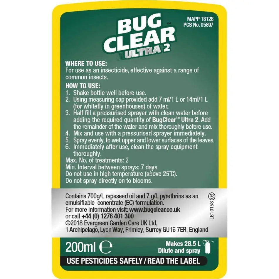 Evergreen Bugclear 200ml Concentrate (Non Neonicotinoid) -