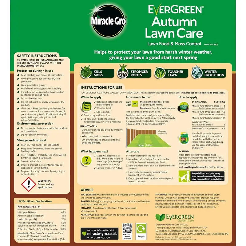 Evergreen Miracle-Gro Autumn Lawn Care 80m2 - Lawn care
