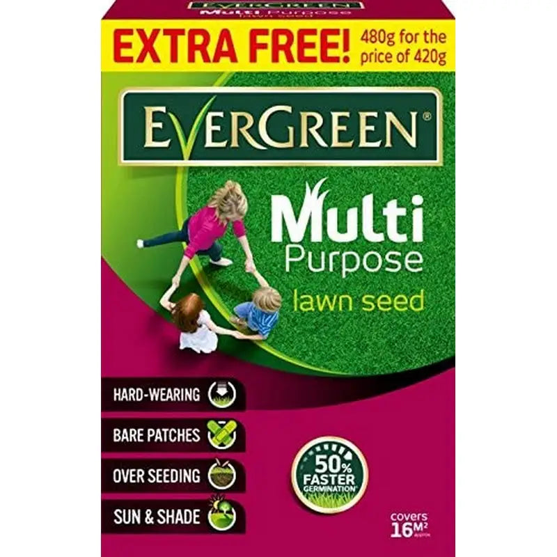 Evergreen Multi Purpose Grass Seed - 480g - 1.6kg - 480g -