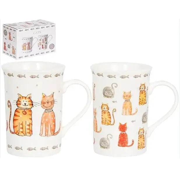 Faithful Friends Cat Mug Set of 2 - Kitchenware >> Mugs