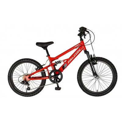 Falcon Full Suspension Kids Mountain Bike - Red / Purple