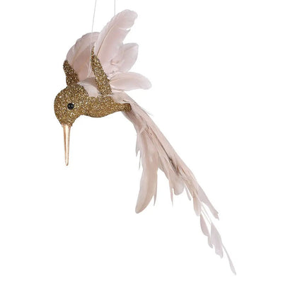Feathered Gold Glitter Hummingbird - Seasonal & Holiday
