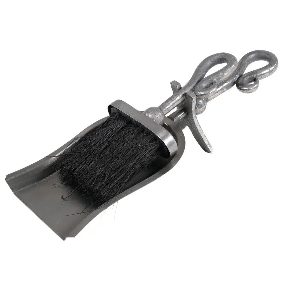 Fern Cottage Crook Handled Hearth Tidy Antique Pewter -