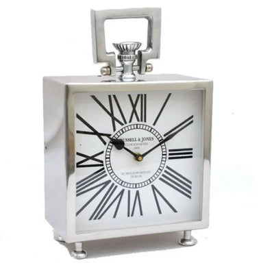 Fern Cottage Interiors Square Chrome Clock 21x13x34cm
