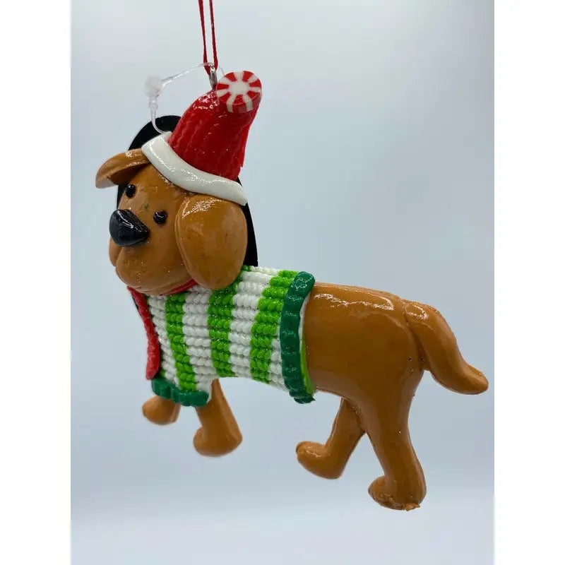 Festive 10cm Assorted Claydough Cat & Dog Christmas Tree