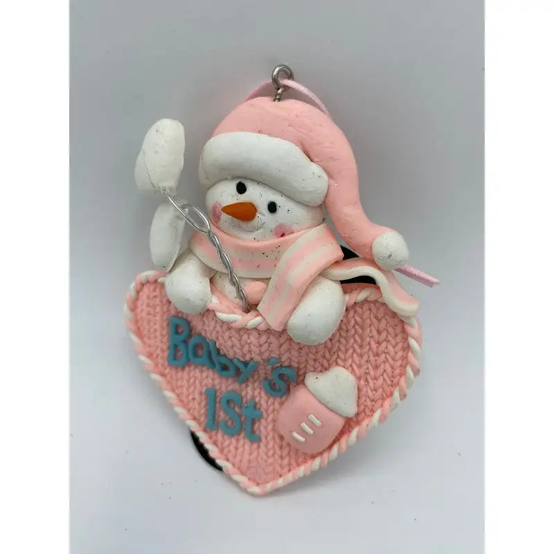 Festive 13cm Assorted Baby’s First Claydough Hearts - Blue &