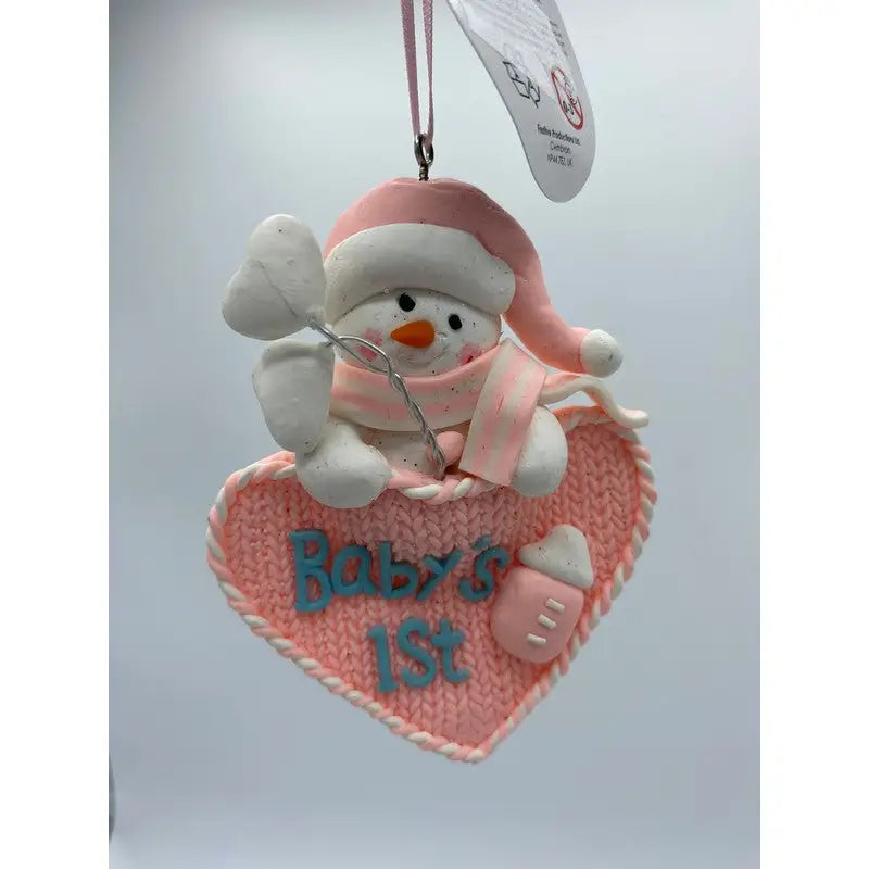 Festive 13cm Assorted Baby’s First Claydough Hearts - Blue &