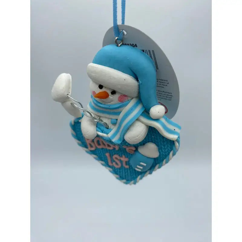 Festive 13cm Assorted Baby’s First Claydough Hearts - Blue &