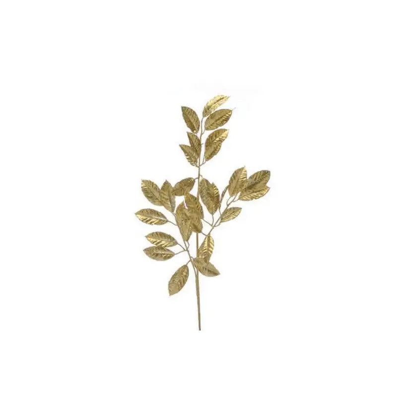 Festive 80cm Metallic Gold Leaf Stem - Christmas
