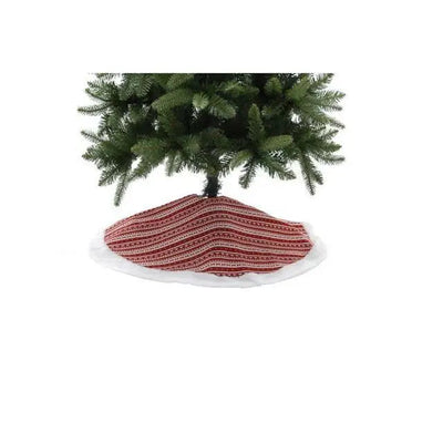 Festive 90cm Red And White Scandi Christmas Tree Skirt -