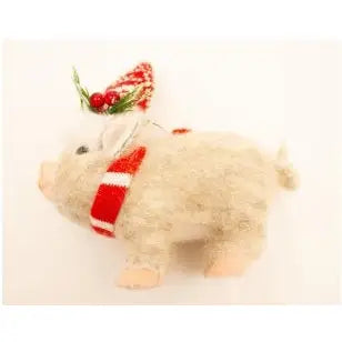 Festive Pig Hanger 11cm - Seasonal & Holiday Decorations