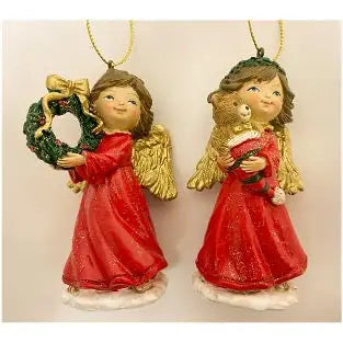 Festive Red Angel 9cm - 2 Assorted - 1 Sent - Seasonal >>