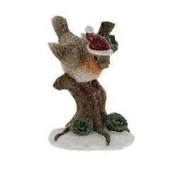 Festive Robin On Stump 12cm - Seasonal >> Christmas >>