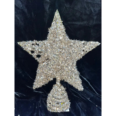 Festive Star Tree Topper Gold Glitter - Christmas