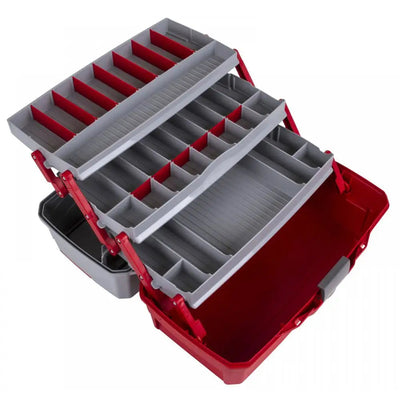Flambeau 3-Tray Classic Tackle Box With Flip Lid Red / Grey