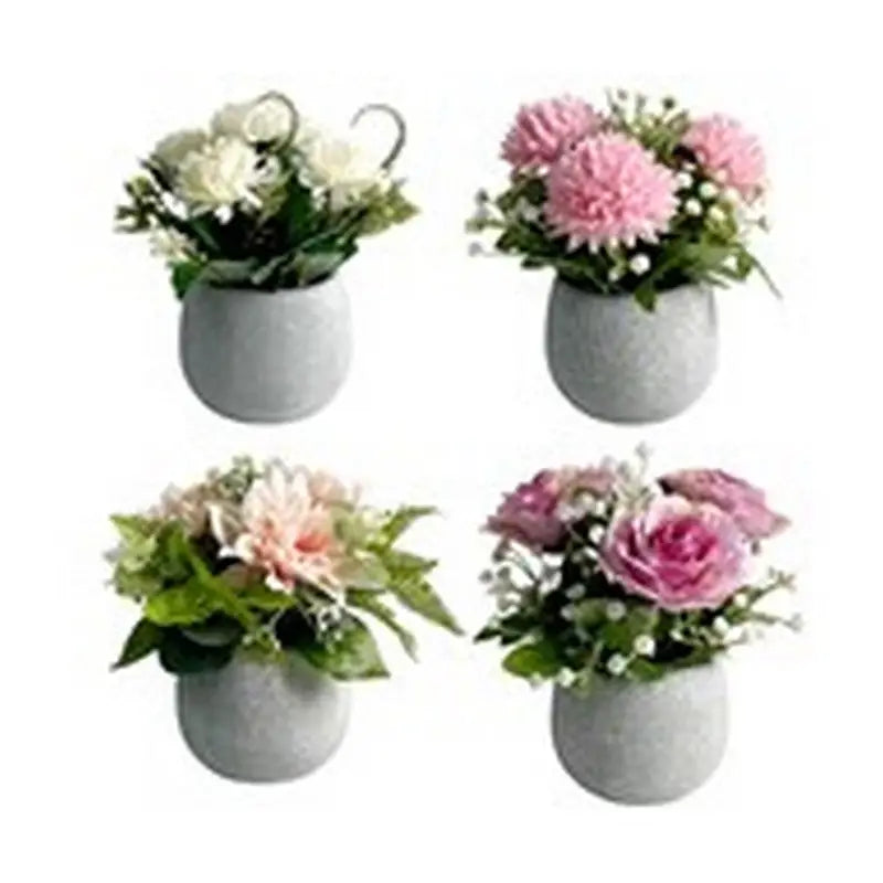 Floral Pot 17cm - 4 Asst - 1 Sent - Artificial Flora