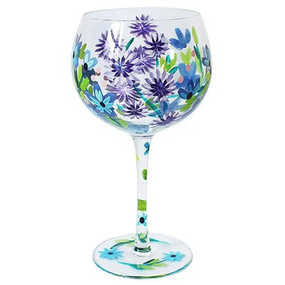 Flower Gin Glasses - 3 Designs Available - Cornflowers - Gin