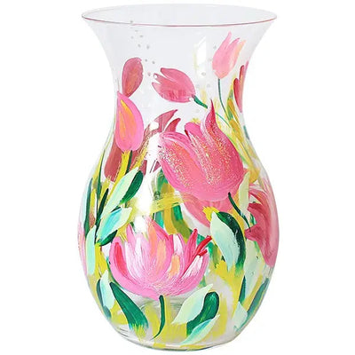 Flower Vase Glass Tulips - 11 x 11 x 17.5cm - Homeware