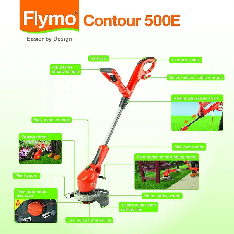 Flymo Contour 3 In 1 Grass Trimmer Strimmer - 500E -