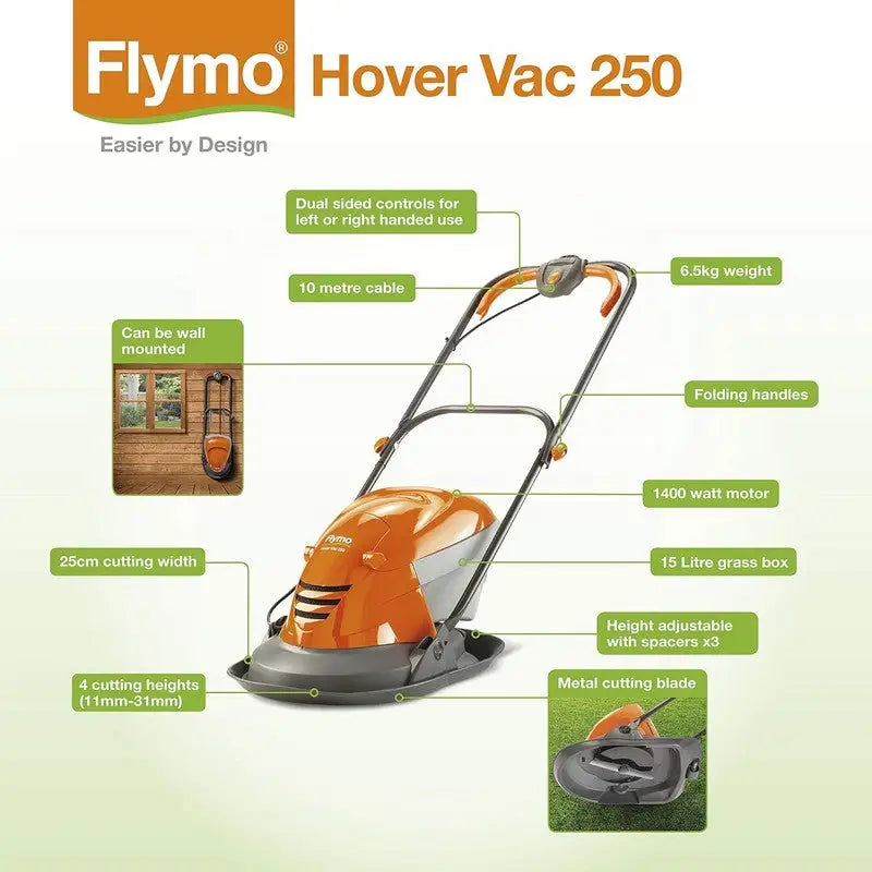 Flymo Hovervac 250 Hover Lawnmower - Gardening & Outdoors