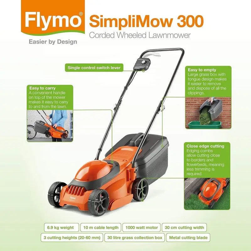 Flymo Simplimow 300 Lawnmower & Strimmer Kit - Gardening &