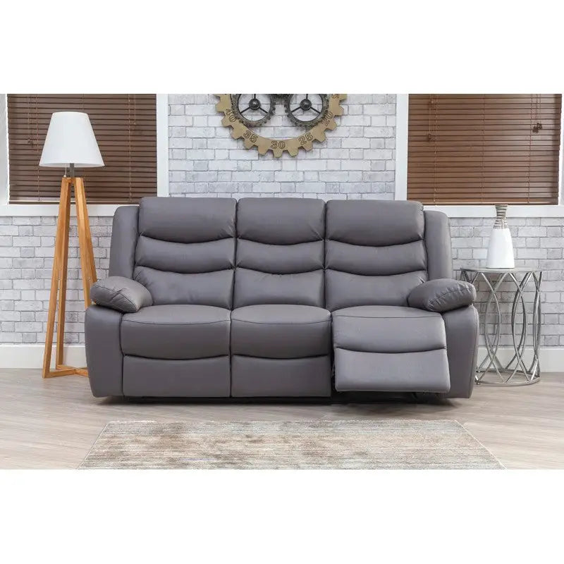 Focus Reclining Fabric Sofa Range - 3 + 2 Seater Grey