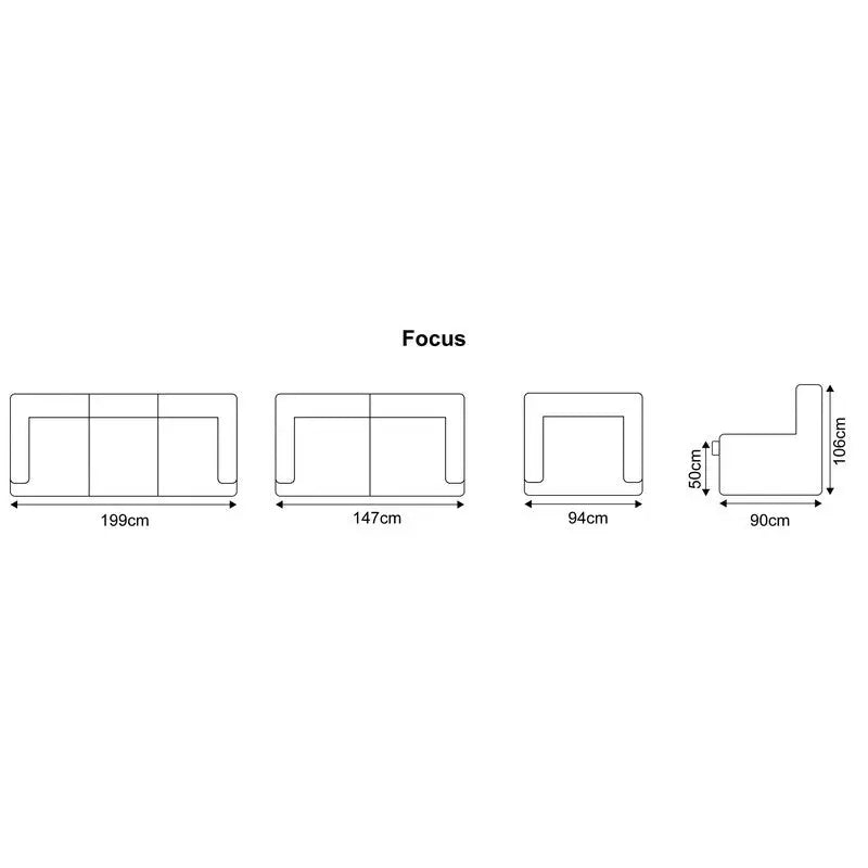 Focus Reclining Fabric Sofa Range - 3 + 2 Seater Grey