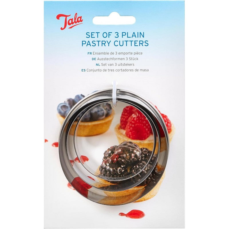 Tala 3 Piece Plain Pastry Cutters - 3 Pack